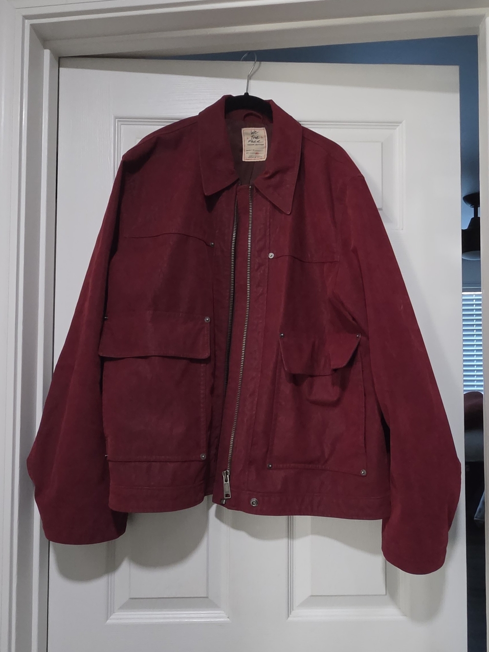 We The Free Vegan Leather Suede Red Jacket XL
